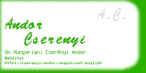 andor cserenyi business card